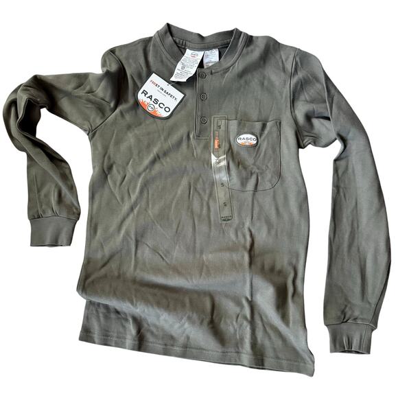 Rasco Flame Resistant Gray Henley T-Shirt Men’s Small New - Picture 1 of 5